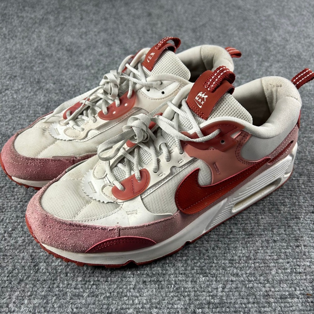Nike Air Max 90‎ Futura Womens 12 Pink Tan Red FQ8881-618 Sneakers Shoes